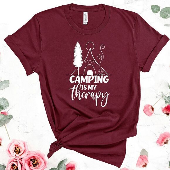 Camping is my Therapy Soft Graphic Tee Shirt - Picture 7 of 10